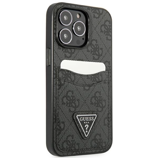 Etui Guess 4G Triangle Logo Cardslot na iPhone 13 Pro / 13 - czarne