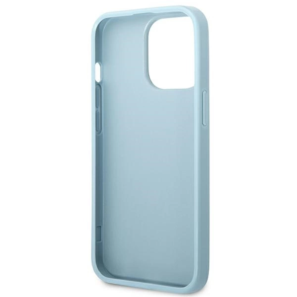 Etui Guess Saffiano 4G Small Metal Logo na iPhone 13 Pro / 13 - niebieskie