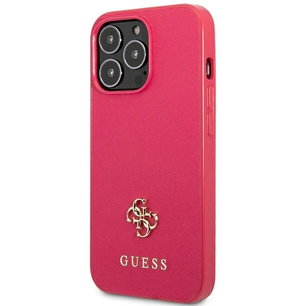 Etui Guess Saffiano 4G Small Metal Logo na iPhone 13 Pro / 13 - różowe