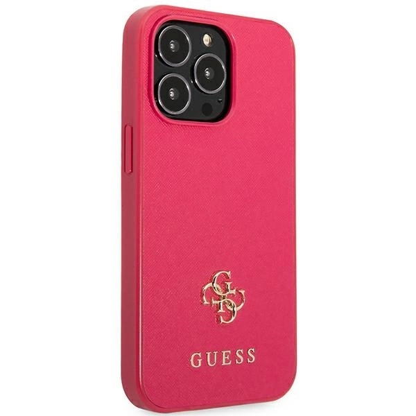 Etui Guess Saffiano 4G Small Metal Logo na iPhone 13 Pro / 13 - różowe