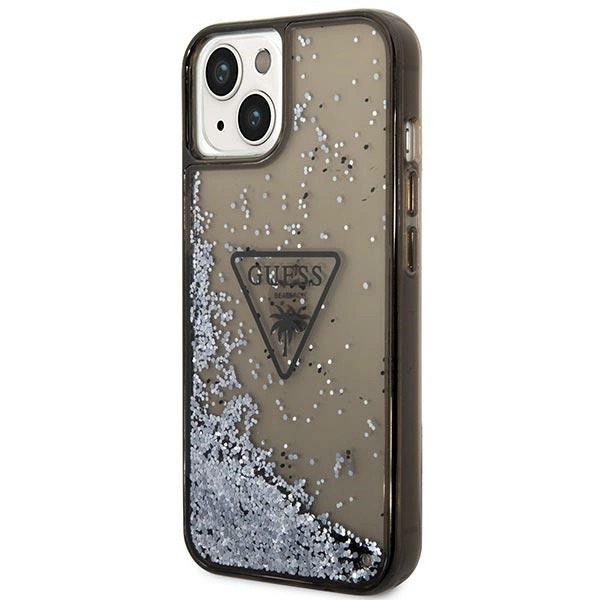 Etui Guess Liquid Glitter Palm Collection na iPhone 14 - czarne