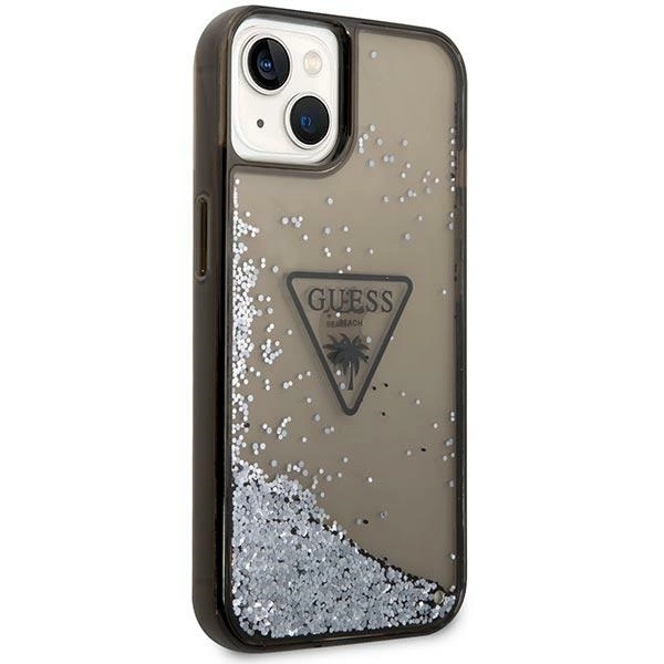 Etui Guess Liquid Glitter Palm Collection na iPhone 14 - czarne