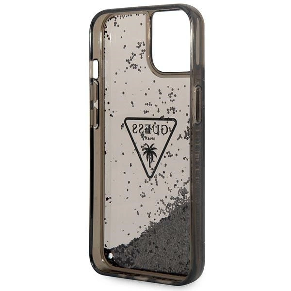 Etui Guess Liquid Glitter Palm Collection na iPhone 14 - czarne
