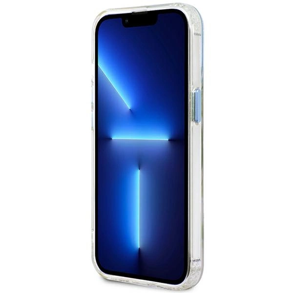 Etui Guess Metal Outline MagSafe na iPhone 13 Pro / iPhone 13 - niebieskie