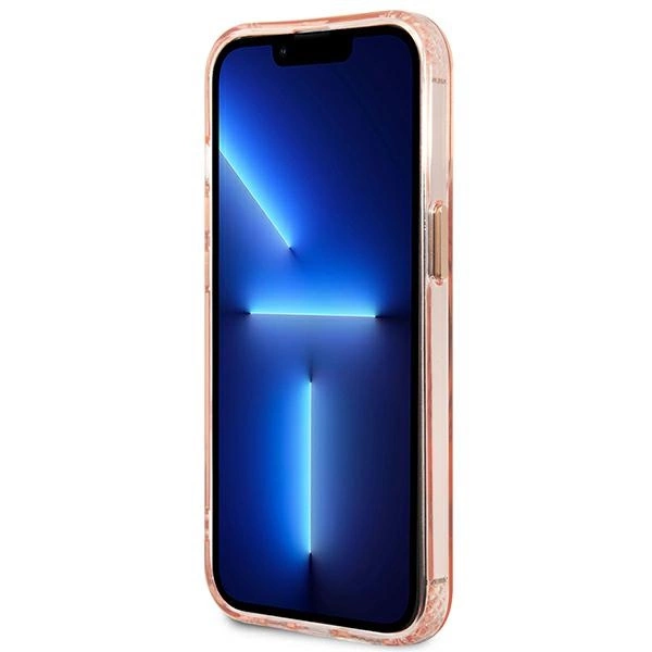 Etui Guess Gold Outline Translucent MagSafe na iPhone 13 Pro Max - różowe