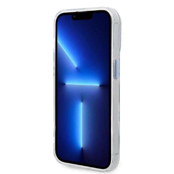 Etui Guess Metal Outline MagSafe na iPhone 14 Pro - niebieskie