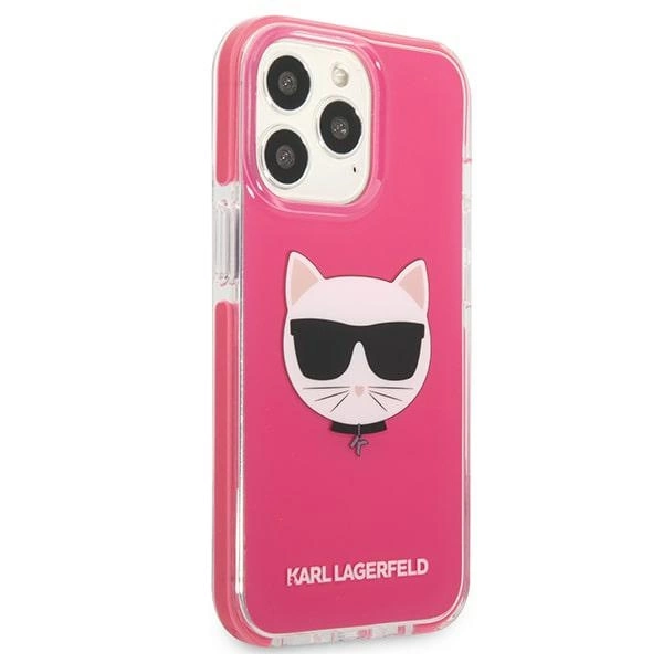 Etui Karl Lagerfeld Choupette Head na iPhone 13 Pro / iPhone 13 - fuksjowy