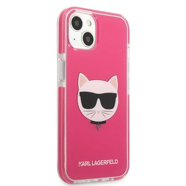 Etui Karl Lagerfeld Choupette Head na iPhone 13 mini - fuksjowy