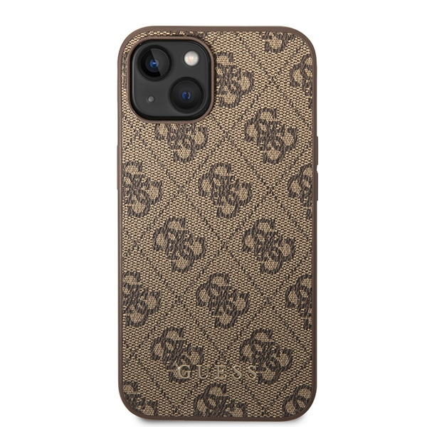 Guess GUHCP15MG4GFBR iPhone 15 Plus / 14 Plus 6.7" brązowy/brown hard case 4G Metal Gold Logo