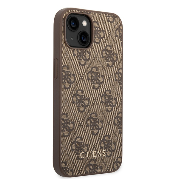 Guess GUHCP15MG4GFBR iPhone 15 Plus / 14 Plus 6.7" brązowy/brown hard case 4G Metal Gold Logo