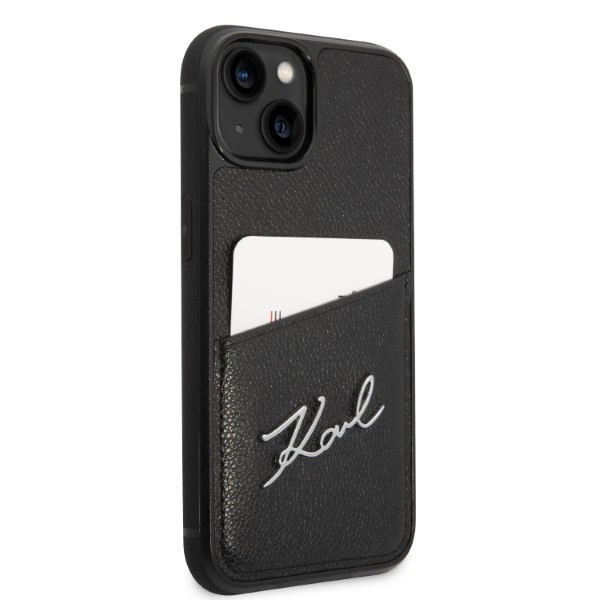 Etui Karl Lagerfeld Signature Logo Cardslot na iPhone 14 Plus - czarne