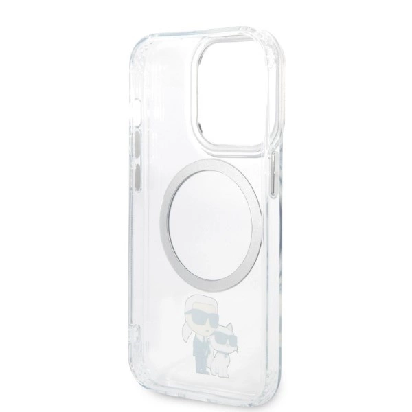 Etui Karl Lagerfeld Iconic Karl&Choupette MagSafe na iPhone 14 Pro - przezroczyste