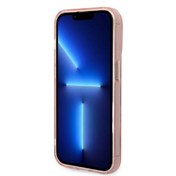 Etui Guess Gold Outline Translucent MagSafe na iPhone 14 Pro - różowe