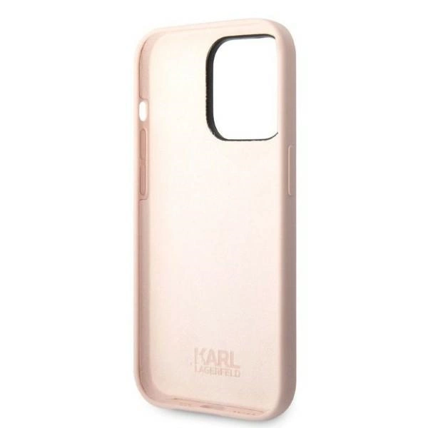 Etui Karl Lagerfeld Silicone Ikonik na iPhone 14 Pro - różowe