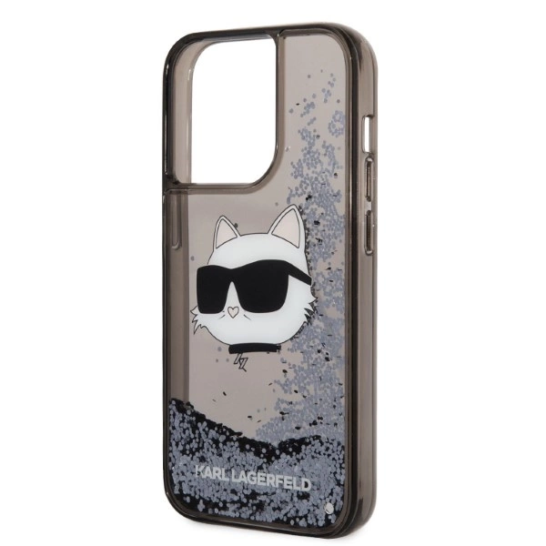 Etui Karl Lagerfeld Glitter Choupette Head na iPhone 14 Pro Max - czarne