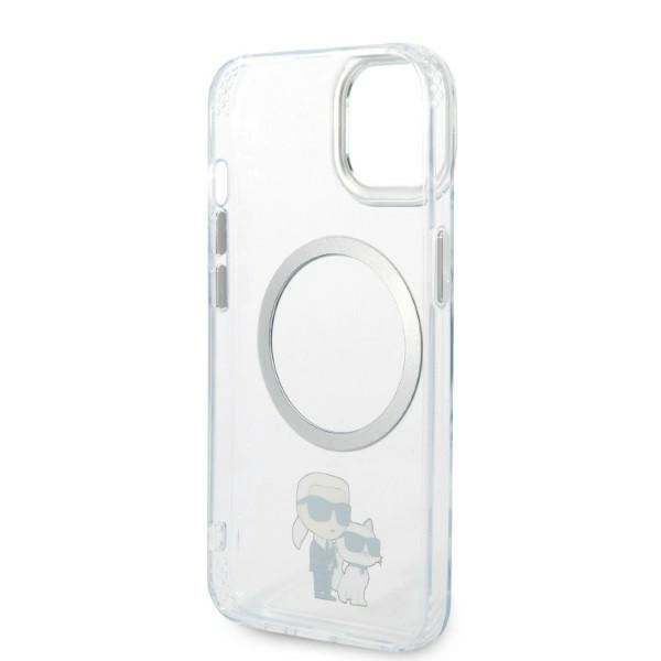Etui Karl Lagerfeld Iconic Karl&Choupette MagSafe na iPhone 14 Plus - przezroczyste