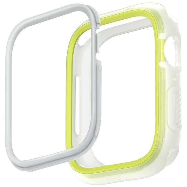 UNIQ etui Moduo Apple Watch Series  4/5/6/7/8/9/SE/SE2 40/41mm limonka-biały/lime-white