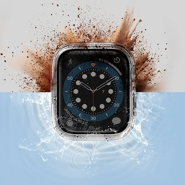 UNIQ etui Nautic Apple Watch Series 7/8/ 9 41mm przezroczysty/dove clear