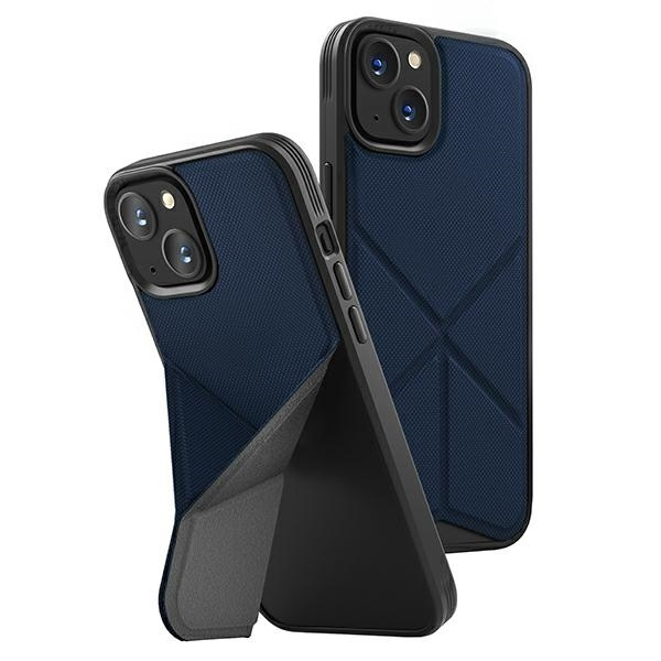 Etui UNIQ Transforma Magclick Charging na iPhone 14 Plus - niebieskie