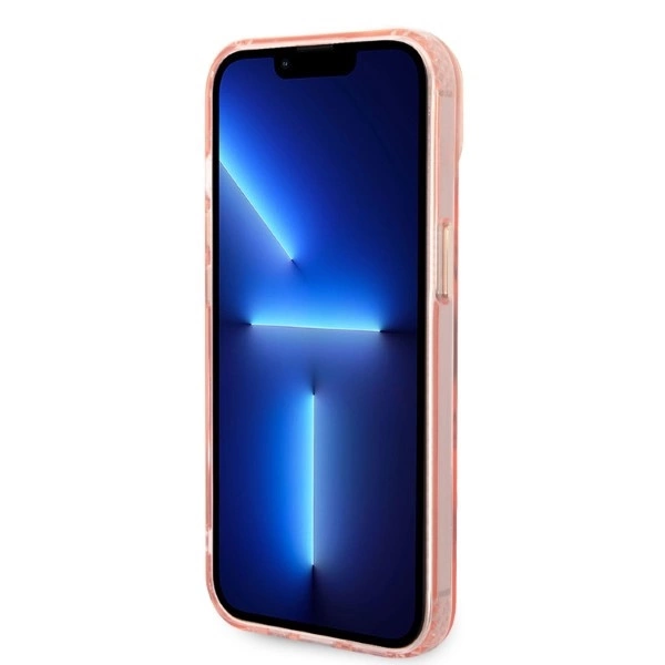 Etui Guess Gold Outline Translucent MagSafe na iPhone 14 - różowe
