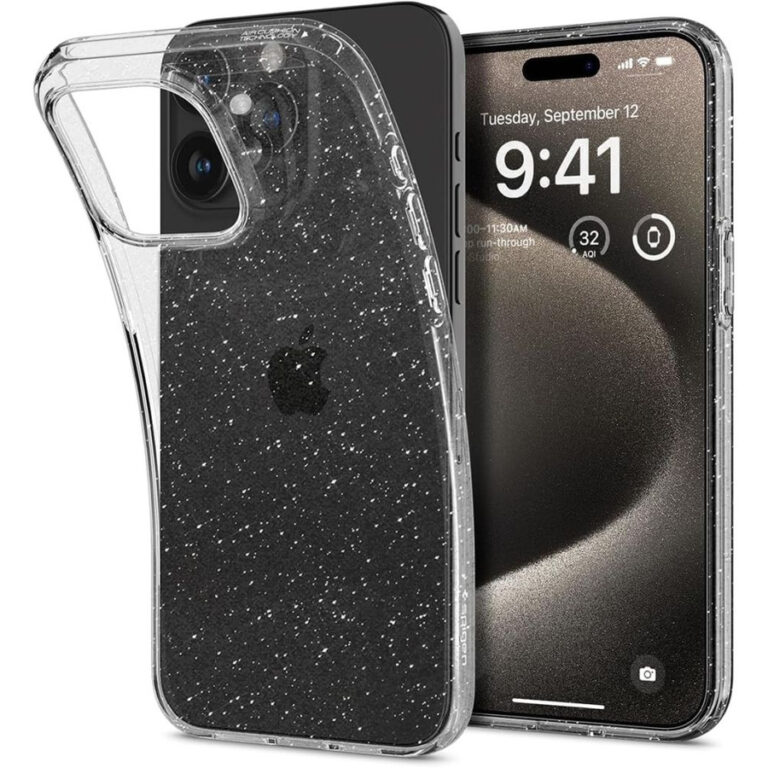 Etui Spigen Liquid Crystal na iPhone 15 Pro Max - przezroczysto-brokatowe