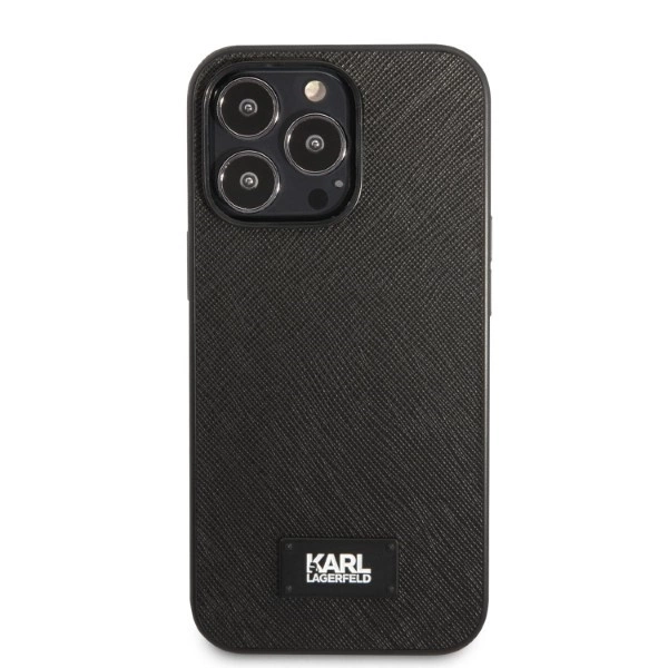 Etui Karl Lagerfeld Saffiano Plaque na iPhone 13 Pro / iPhone 13 - czarne