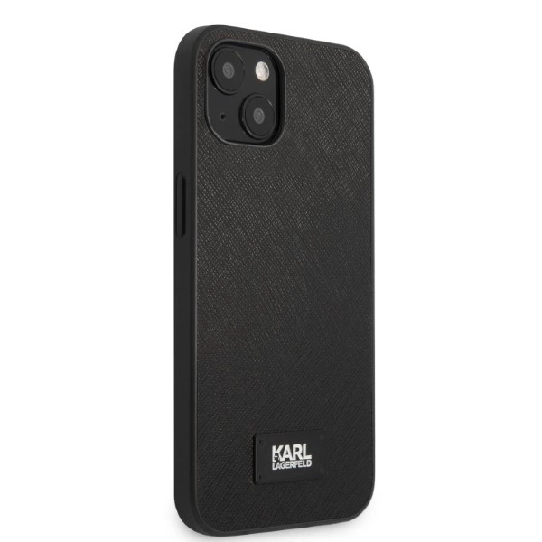 Etui Karl Lagerfeld Saffiano Plaque na iPhone 13 mini - czarne