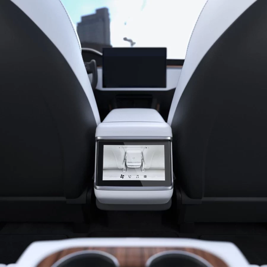 Szkło hartowane Spigen Glas.tR Slim na Tesla Model X 2022 / Model S 2021 - czarne