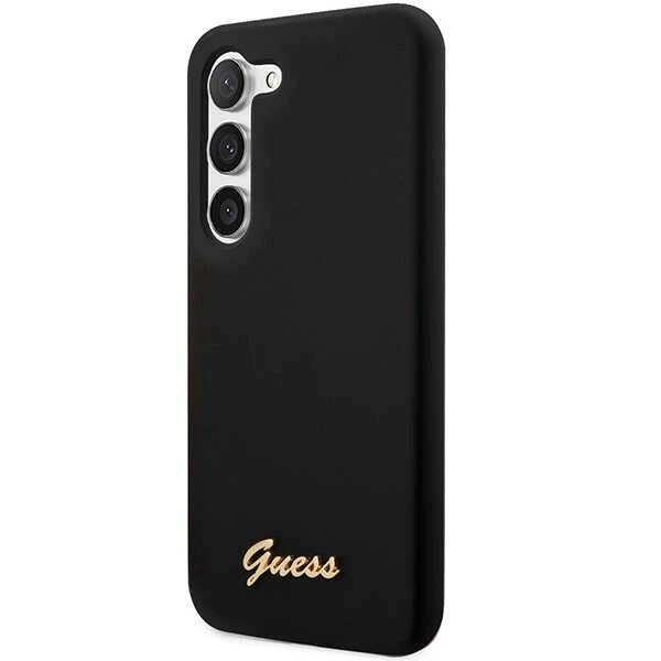 Etui Guess Silicone Vintage Gold Logo na Samsung Galaxy S23+ - czarne
