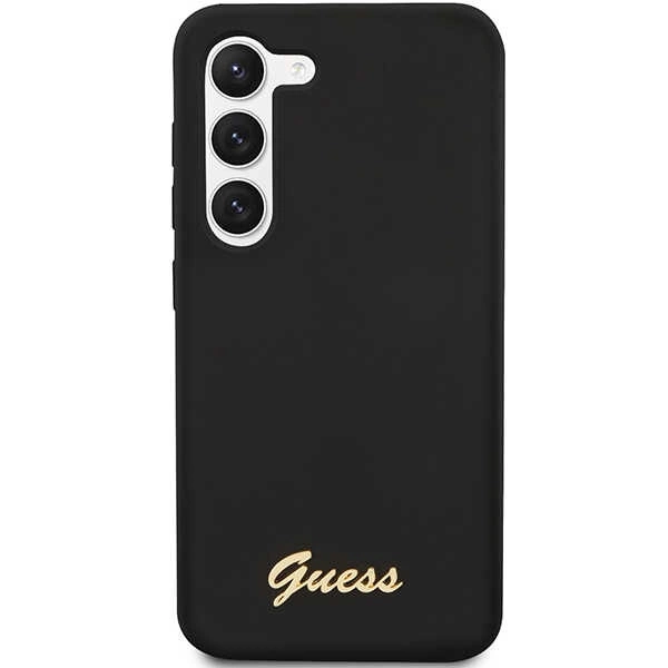 Etui Guess Silicone Vintage Gold Logo na Samsung Galaxy S23+ - czarne
