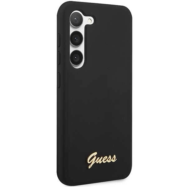 Etui Guess Silicone Vintage Gold Logo na Samsung Galaxy S23+ - czarne