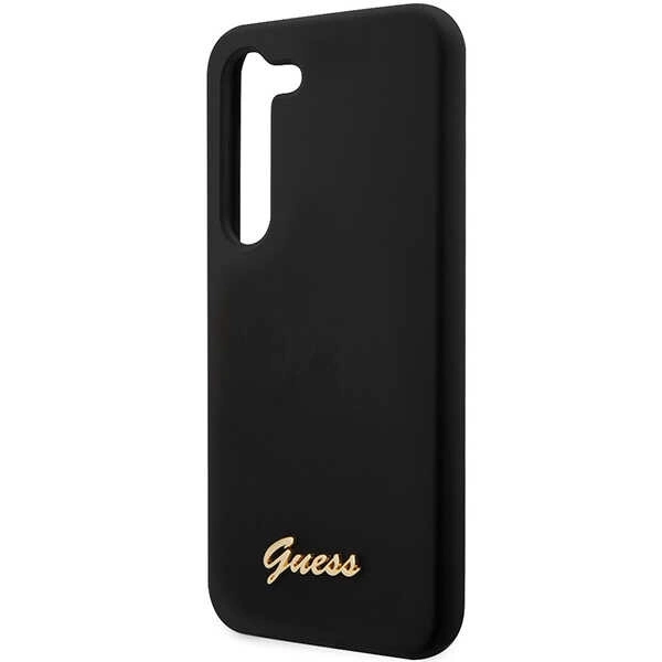 Etui Guess Silicone Vintage Gold Logo na Samsung Galaxy S23+ - czarne