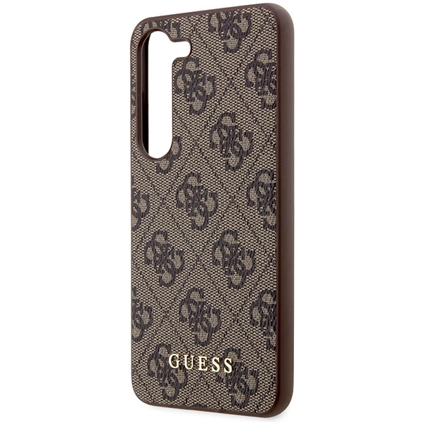 Etui Guess 4G Metal Gold Logo na Samsung Galaxy S23 - brązowe