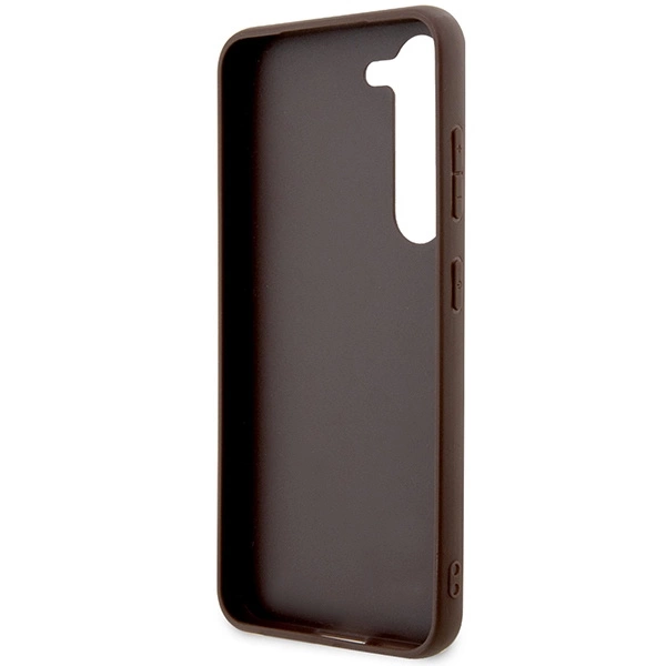 Etui Guess 4G Metal Gold Logo na Samsung Galaxy S23 - brązowe