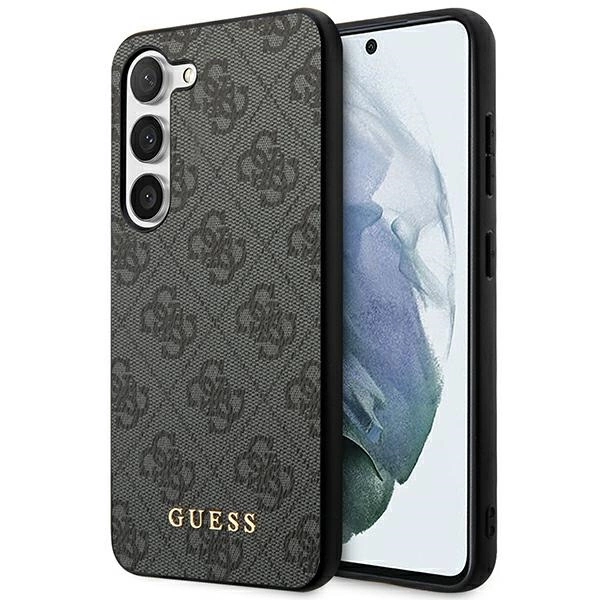 Etui Guess 4G Metal Gold Logo na Samsung Galaxy S23 - szare