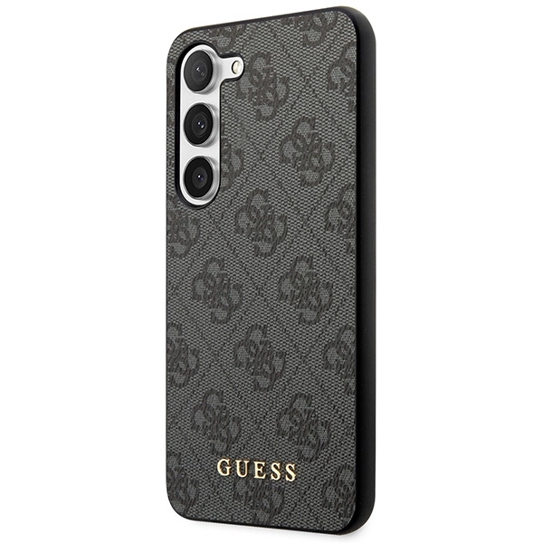 Etui Guess 4G Metal Gold Logo na Samsung Galaxy S23 - szare