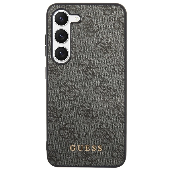 Etui Guess 4G Metal Gold Logo na Samsung Galaxy S23 - szare
