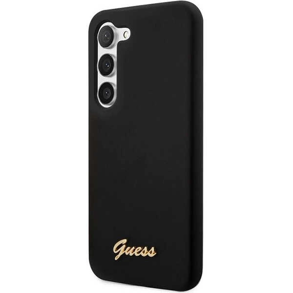 Etui Guess Silicone Vintage Gold Logo na Samsung Galaxy S23 - czarne
