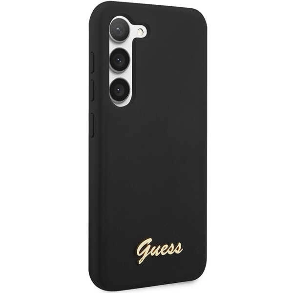 Etui Guess Silicone Vintage Gold Logo na Samsung Galaxy S23 - czarne