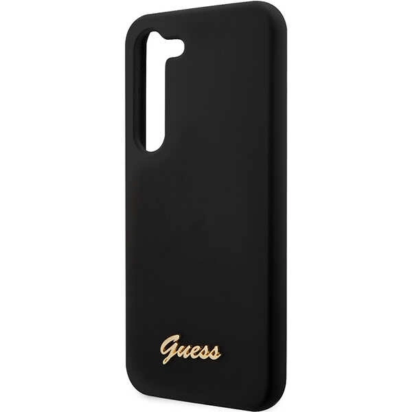 Etui Guess Silicone Vintage Gold Logo na Samsung Galaxy S23 - czarne