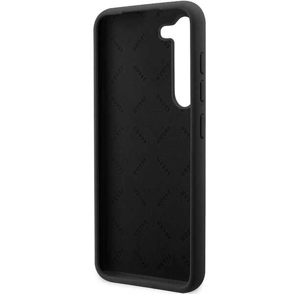 Etui Guess Silicone Vintage Gold Logo na Samsung Galaxy S23 - czarne