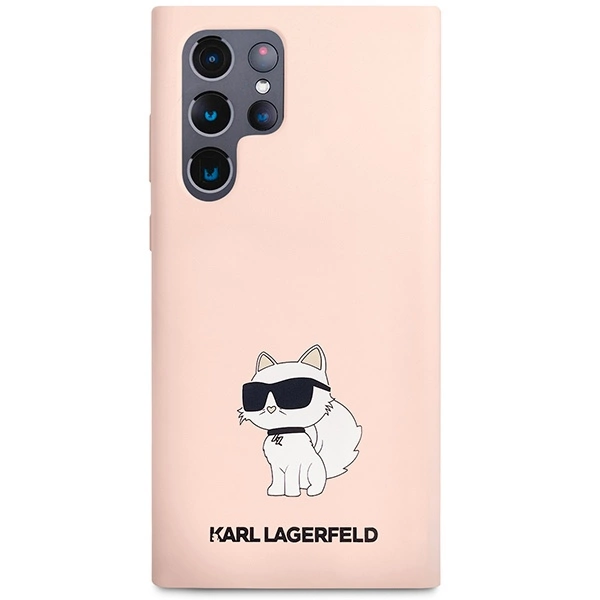 Etui Karl Lagerfeld Silicone Choupette na Samsung Galaxy S23 Ultra - różowe