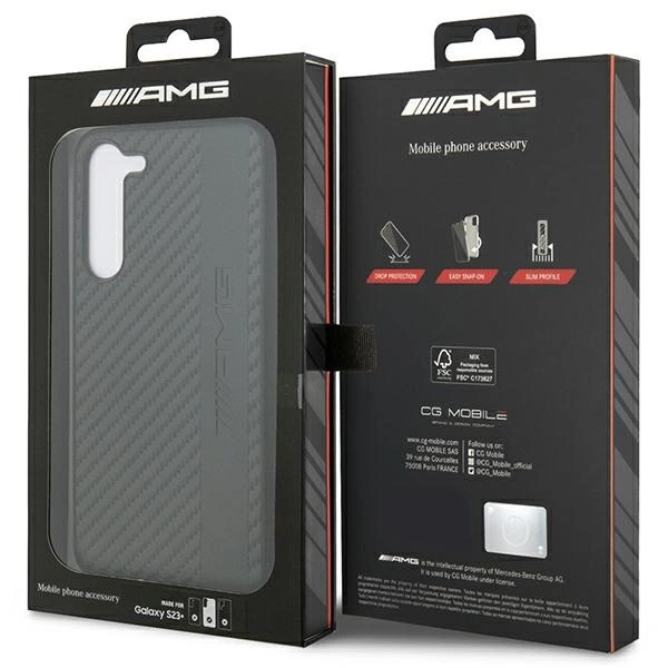 Etui AMG Carbon Stripe&Embossed na Samsung Galaxy S23+ - czarne