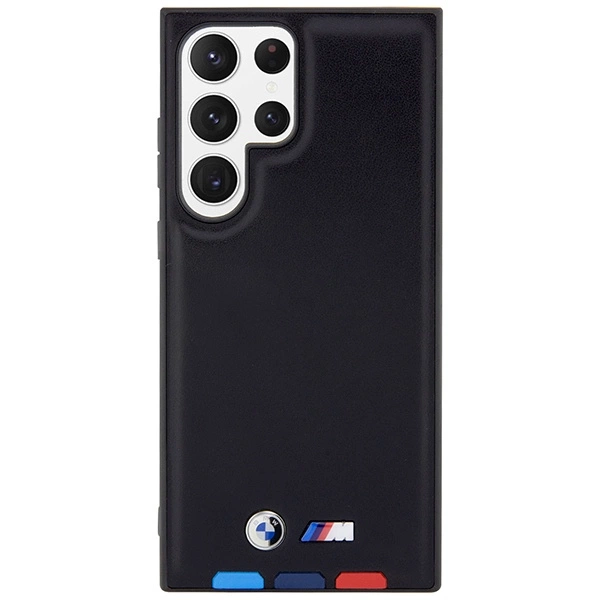 Etui BMW Leather Stamp Tricolor na Samsung Galaxy S23 Ultra - czarne