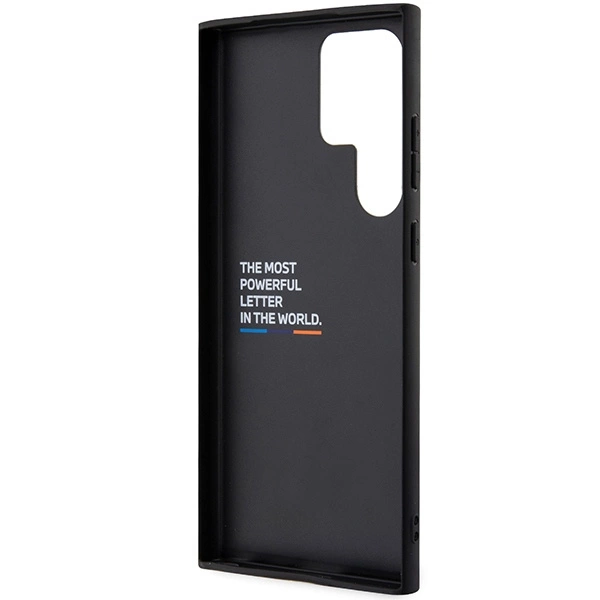 Etui BMW Leather Stamp Tricolor na Samsung Galaxy S23 Ultra - czarne