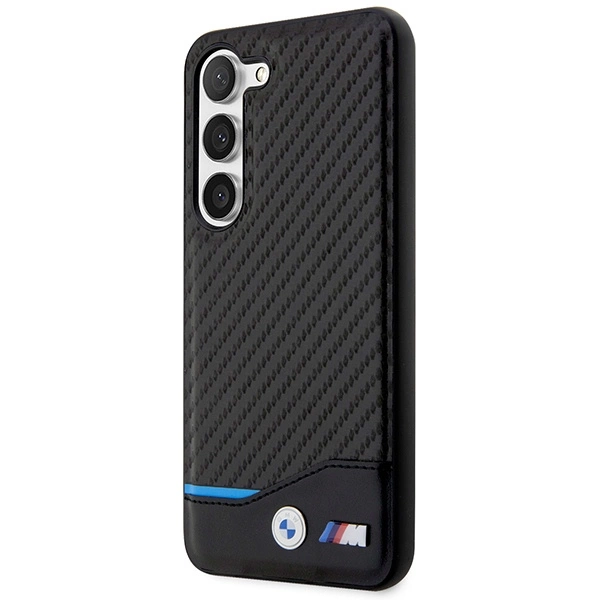 Etui BMW Leather Carbon na Samsung Galaxy S23+ - czarne