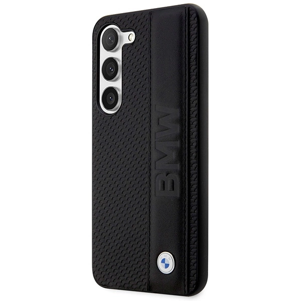 Etui BMW Leather Textured & Stripe na Samsung Galaxy S23+ - czarne