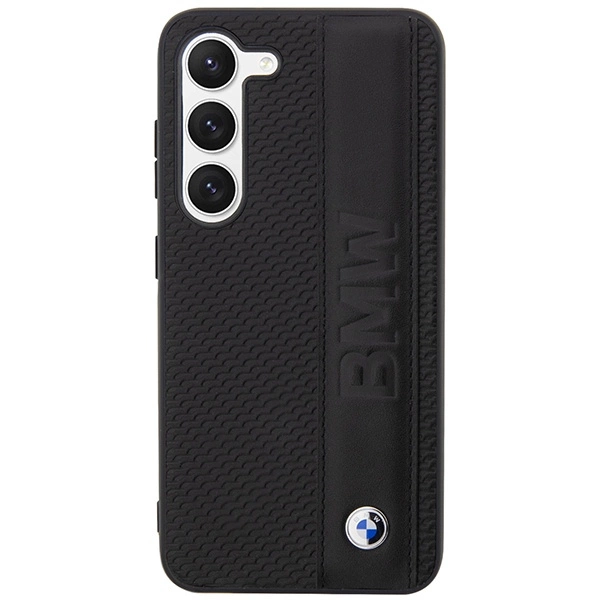 Etui BMW Leather Textured & Stripe na Samsung Galaxy S23+ - czarne