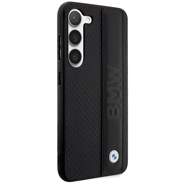 Etui BMW Leather Textured & Stripe na Samsung Galaxy S23+ - czarne