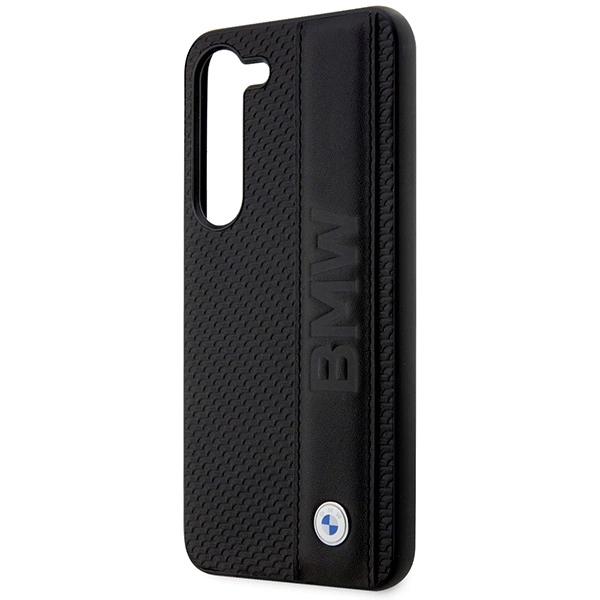 Etui BMW Leather Textured & Stripe na Samsung Galaxy S23+ - czarne